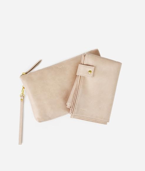 The Changing Clutch, Diaper Clutch with Diaper Changing Mat, Zippered Premium Matte Faux Leather Compact Diaper Bag with Wipeable Changing Pad, 12x7.5 inches