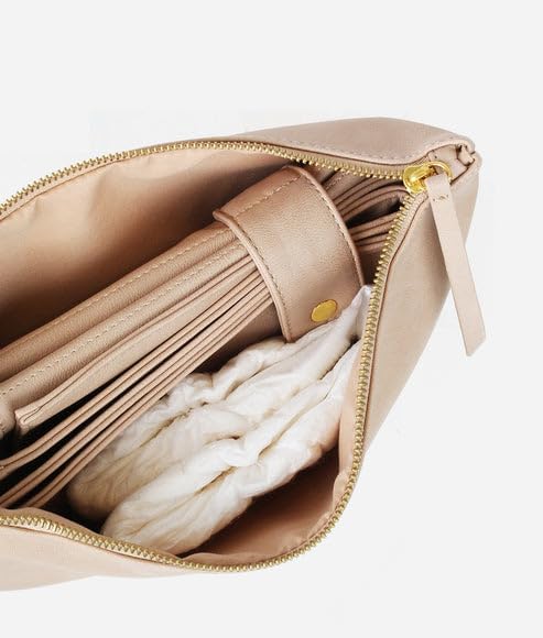 The Changing Clutch, Diaper Clutch with Diaper Changing Mat, Zippered Premium Matte Faux Leather Compact Diaper Bag with Wipeable Changing Pad, 12x7.5 inches