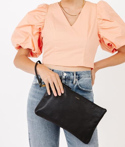 The Changing Clutch, Diaper Clutch with Diaper Changing Mat, Zippered Premium Matte Faux Leather Compact Diaper Bag with Wipeable Changing Pad, 12x7.5 inches