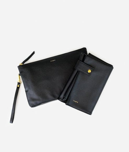 The Changing Clutch, Diaper Clutch with Diaper Changing Mat, Zippered Premium Matte Faux Leather Compact Diaper Bag with Wipeable Changing Pad, 12x7.5 inches