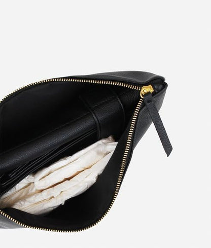 The Changing Clutch, Diaper Clutch with Diaper Changing Mat, Zippered Premium Matte Faux Leather Compact Diaper Bag with Wipeable Changing Pad, 12x7.5 inches