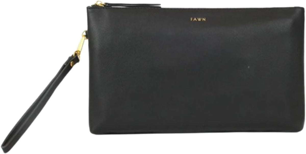 The Changing Clutch, Diaper Clutch with Diaper Changing Mat, Zippered Premium Matte Faux Leather Compact Diaper Bag with Wipeable Changing Pad, 12x7.5 inches