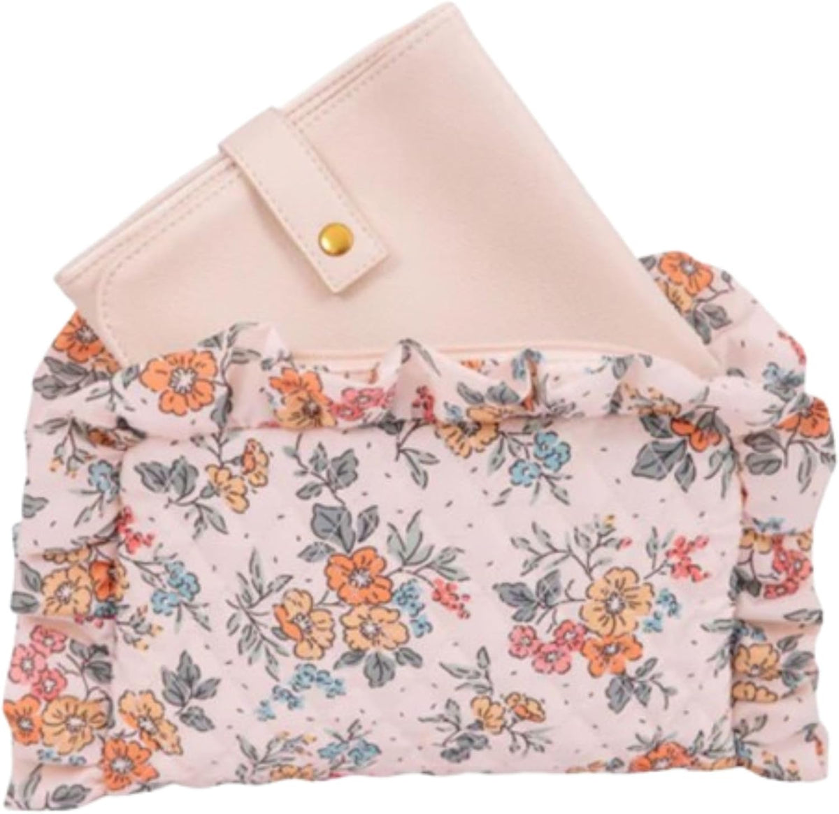 The Changing Clutch, Diaper Clutch with Diaper Changing Mat, Zippered Premium Matte Faux Leather Compact Diaper Bag with Wipeable Changing Pad, 12x7.5 inches