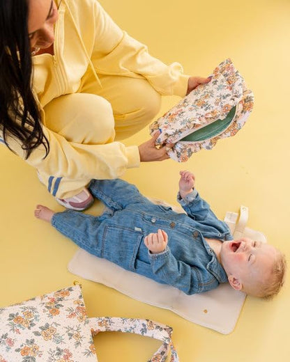 The Changing Clutch, Diaper Clutch with Diaper Changing Mat, Zippered Premium Matte Faux Leather Compact Diaper Bag with Wipeable Changing Pad, 12x7.5 inches