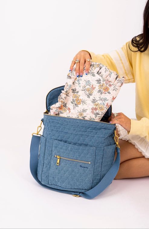 The Changing Clutch, Diaper Clutch with Diaper Changing Mat, Zippered Premium Matte Faux Leather Compact Diaper Bag with Wipeable Changing Pad, 12x7.5 inches