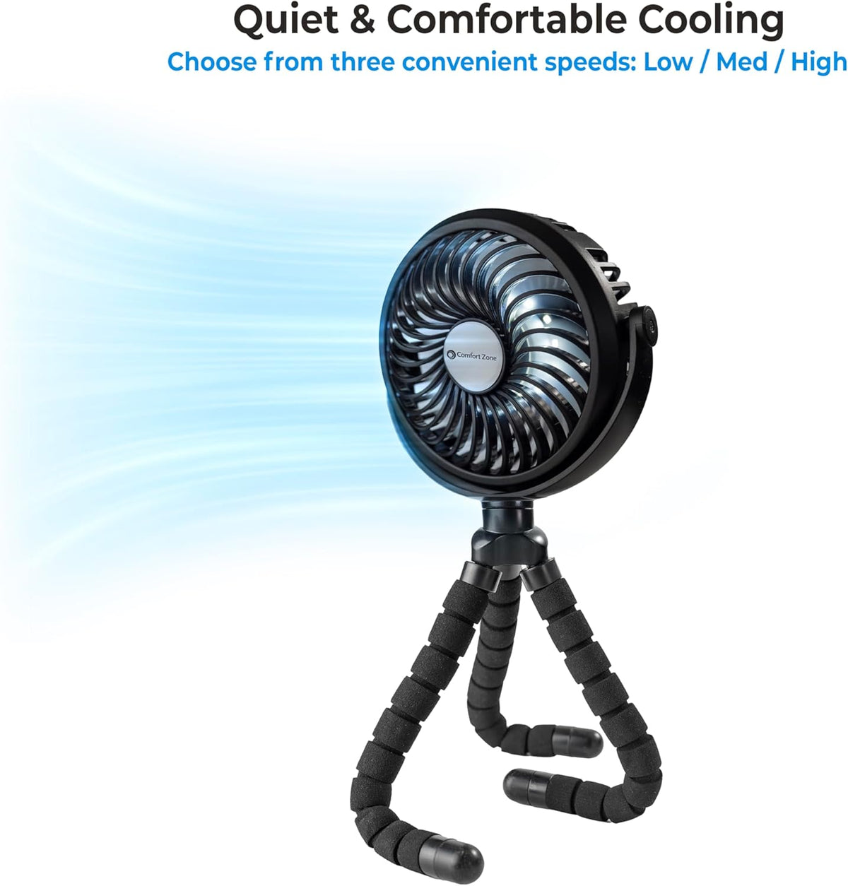 Portable Stroller Fan, Light Blue