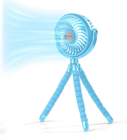 Portable Stroller Fan, Light Blue