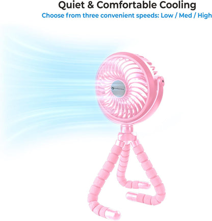 Portable Stroller Fan, Light Blue