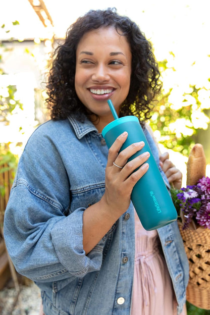 Go Series Tumbler – Double Wall Insulated Stainless Steel Water Filter, Cactus Green, Designed for Everyday Use, Removes Bacteria, Parasites, Microplastics, and Improves Taste