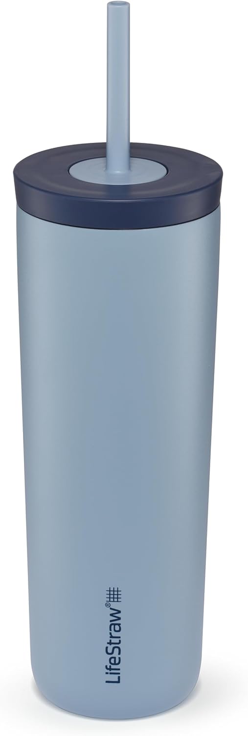 Go Series Tumbler – Double Wall Insulated Stainless Steel Water Filter, Cactus Green, Designed for Everyday Use, Removes Bacteria, Parasites, Microplastics, and Improves Taste