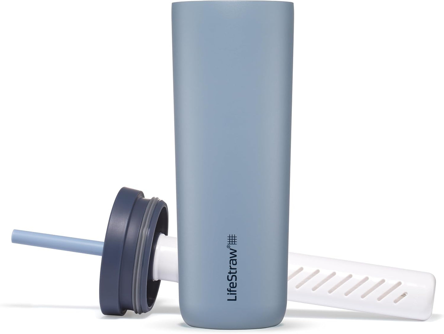Go Series Tumbler – Double Wall Insulated Stainless Steel Water Filter, Cactus Green, Designed for Everyday Use, Removes Bacteria, Parasites, Microplastics, and Improves Taste