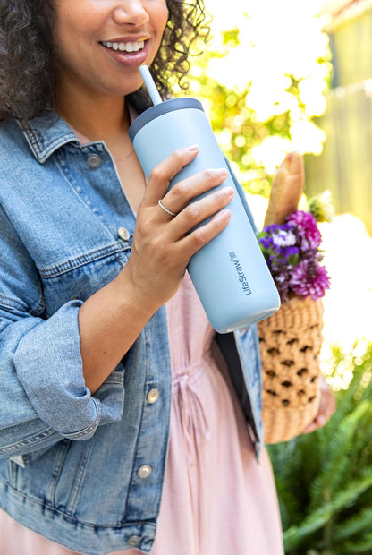Go Series Tumbler – Double Wall Insulated Stainless Steel Water Filter, Cactus Green, Designed for Everyday Use, Removes Bacteria, Parasites, Microplastics, and Improves Taste