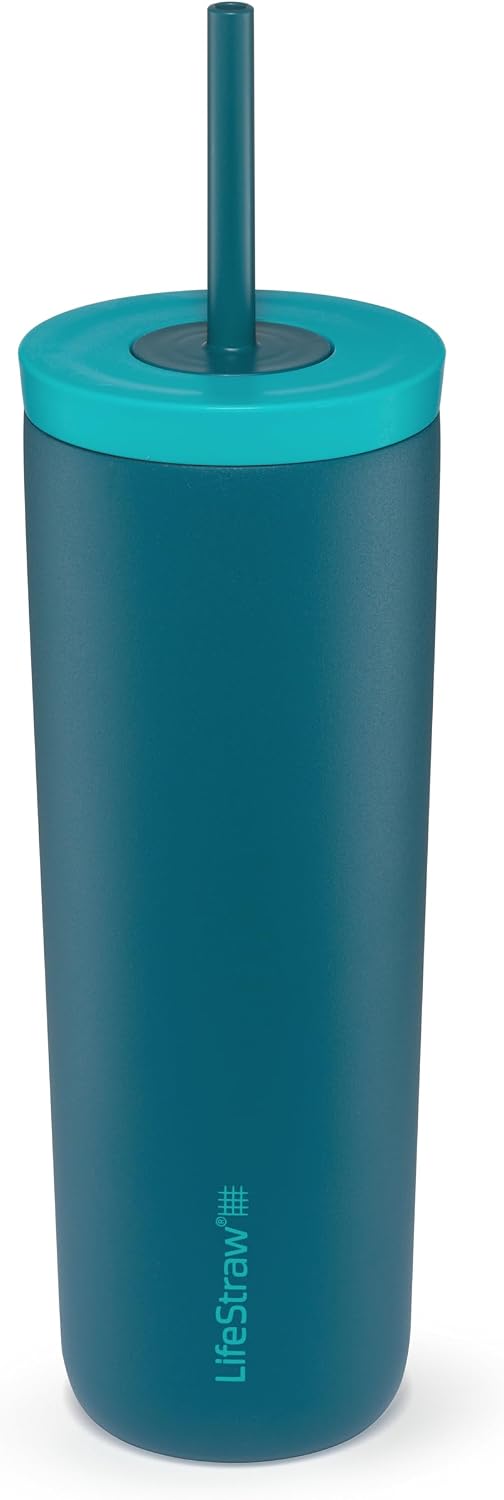 Go Series Tumbler – Double Wall Insulated Stainless Steel Water Filter, Cactus Green, Designed for Everyday Use, Removes Bacteria, Parasites, Microplastics, and Improves Taste
