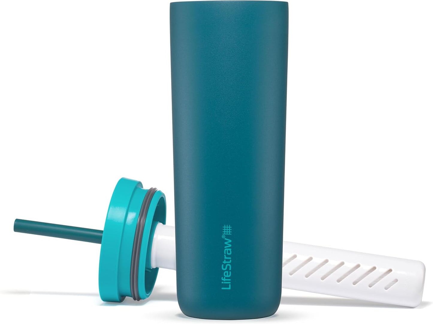 Go Series Tumbler – Double Wall Insulated Stainless Steel Water Filter, Cactus Green, Designed for Everyday Use, Removes Bacteria, Parasites, Microplastics, and Improves Taste