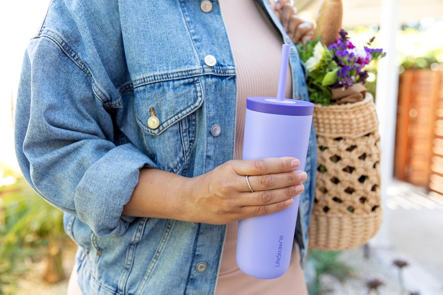 Go Series Tumbler – Double Wall Insulated Stainless Steel Water Filter, Cactus Green, Designed for Everyday Use, Removes Bacteria, Parasites, Microplastics, and Improves Taste