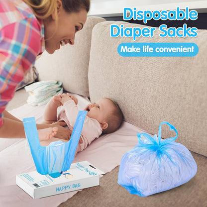 1200 Count Baby Disposable Diaper Bags Scented Diaper Sacks with Tie Handle Disposal Baby Poop Trash Bags Waste Sacks Refill (Purple)