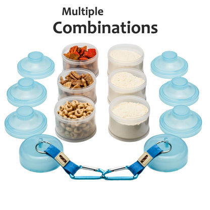 Formula Container to Go – Baby Essentials, Stackable Formula Dispenser for Night Feedings, Snacks and More – 2 Pack, (Blue)