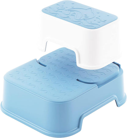 2 Step Stool for Kids (2 Packs),Toddler Stool for Bathroom Sink,Potty Training,Toilet Stool, Slip Resistant(Grey)