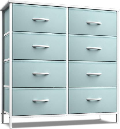 Kids Dresser, Cube Storage for Bedroom (8 Drawer, Aqua)