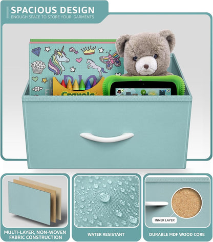 Kids Dresser, Cube Storage for Bedroom (8 Drawer, Aqua)