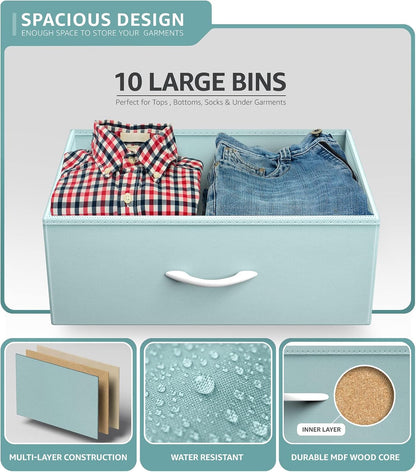Kids Dresser, Cube Storage for Bedroom (8 Drawer, Aqua)
