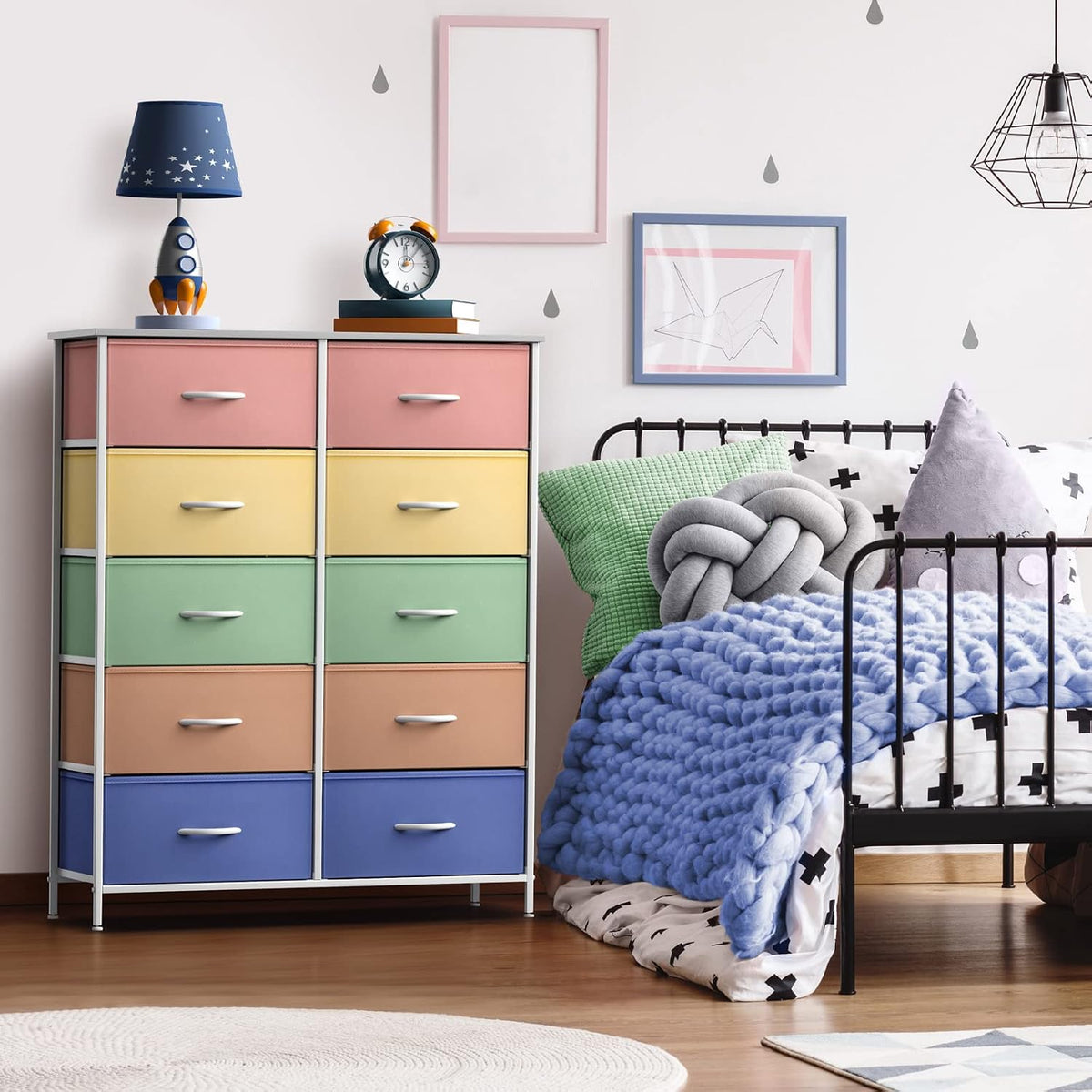 Kids Dresser, Cube Storage for Bedroom (8 Drawer, Aqua)