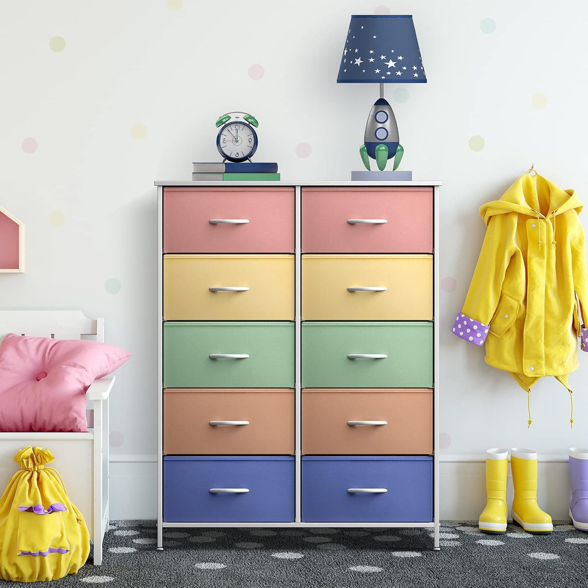 Kids Dresser, Cube Storage for Bedroom (8 Drawer, Aqua)