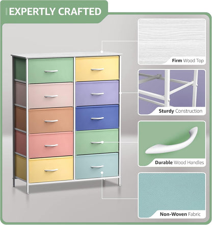 Kids Dresser, Cube Storage for Bedroom (8 Drawer, Aqua)