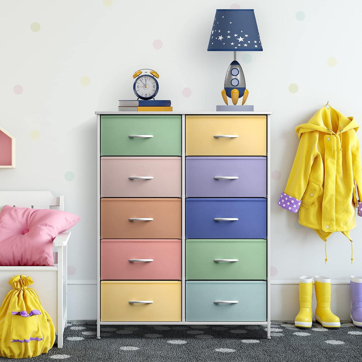 Kids Dresser, Cube Storage for Bedroom (8 Drawer, Aqua)