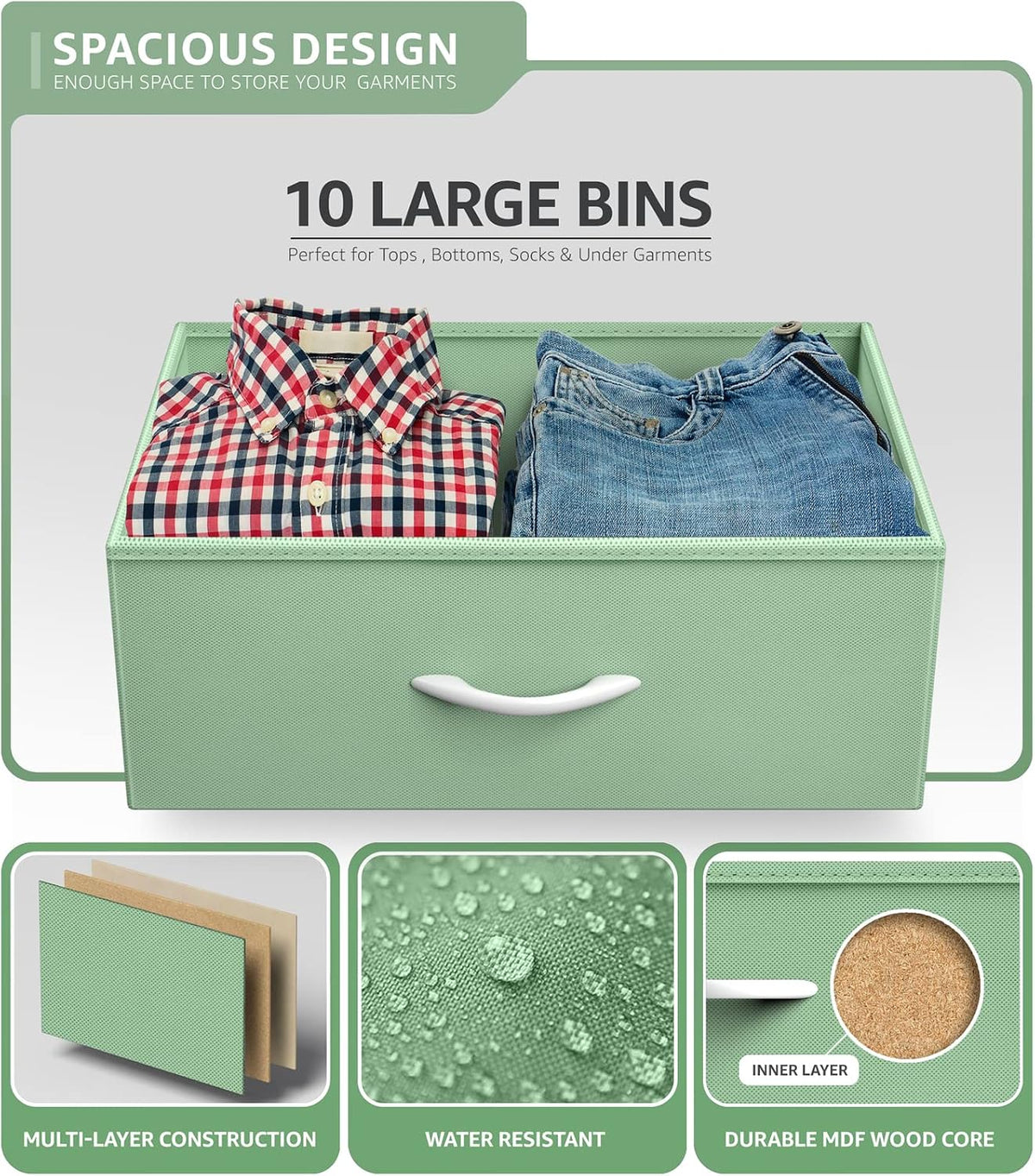 Kids Dresser, Cube Storage for Bedroom (8 Drawer, Aqua)