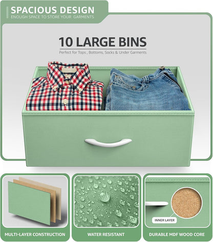 Kids Dresser, Cube Storage for Bedroom (8 Drawer, Aqua)
