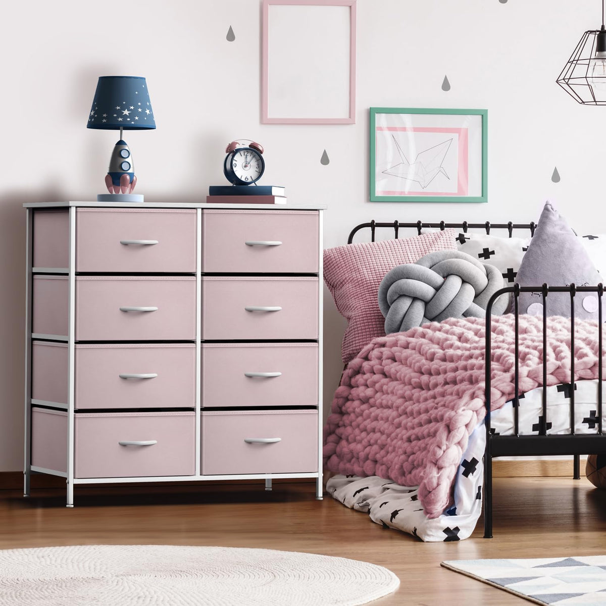 Kids Dresser, Cube Storage for Bedroom (8 Drawer, Aqua)