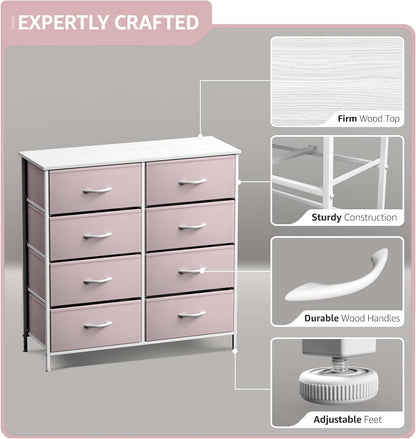 Kids Dresser, Cube Storage for Bedroom (8 Drawer, Aqua)