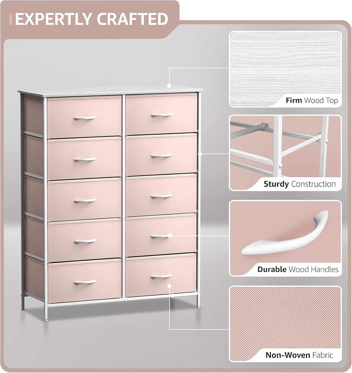 Kids Dresser, Cube Storage for Bedroom (8 Drawer, Aqua)