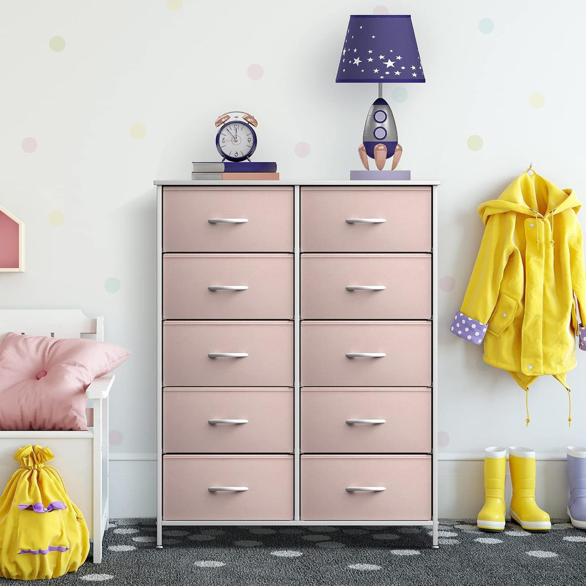 Kids Dresser, Cube Storage for Bedroom (8 Drawer, Aqua)