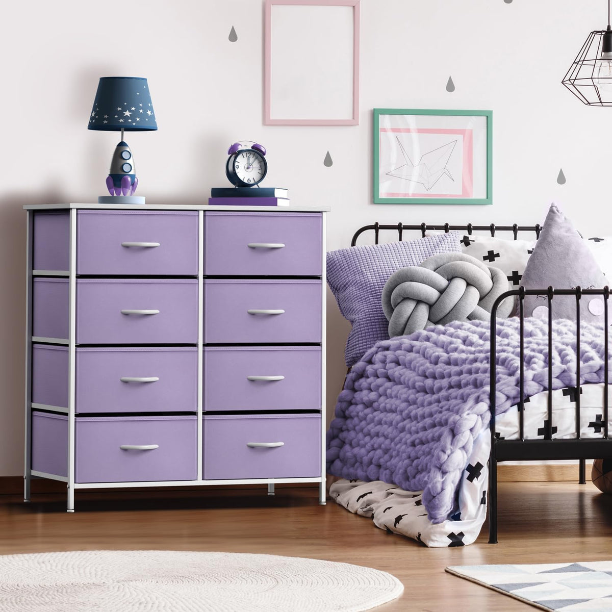Kids Dresser, Cube Storage for Bedroom (8 Drawer, Aqua)