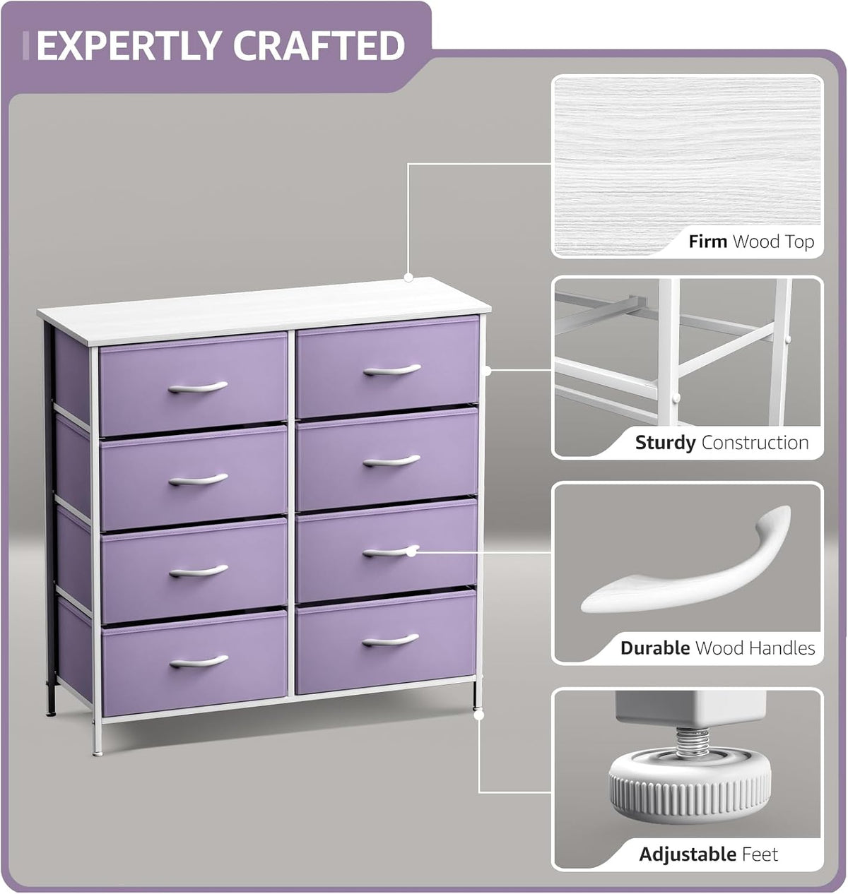 Kids Dresser, Cube Storage for Bedroom (8 Drawer, Aqua)