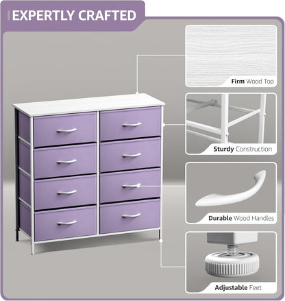 Kids Dresser, Cube Storage for Bedroom (8 Drawer, Aqua)