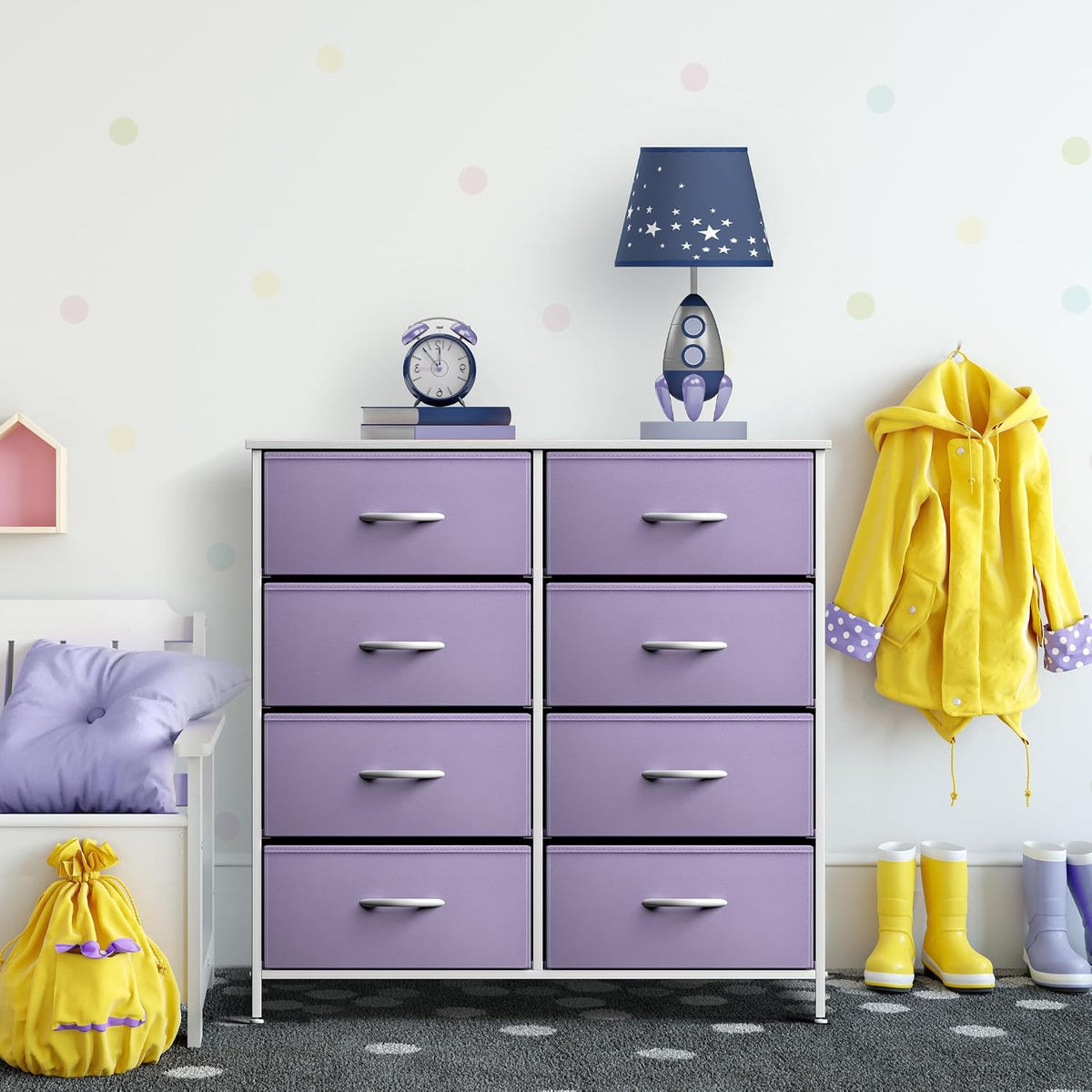 Kids Dresser, Cube Storage for Bedroom (8 Drawer, Aqua)