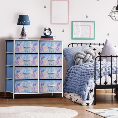 Kids Dresser, Cube Storage for Bedroom (8 Drawer, Aqua)