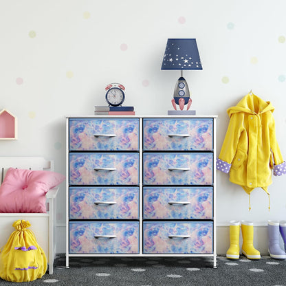 Kids Dresser, Cube Storage for Bedroom (8 Drawer, Aqua)