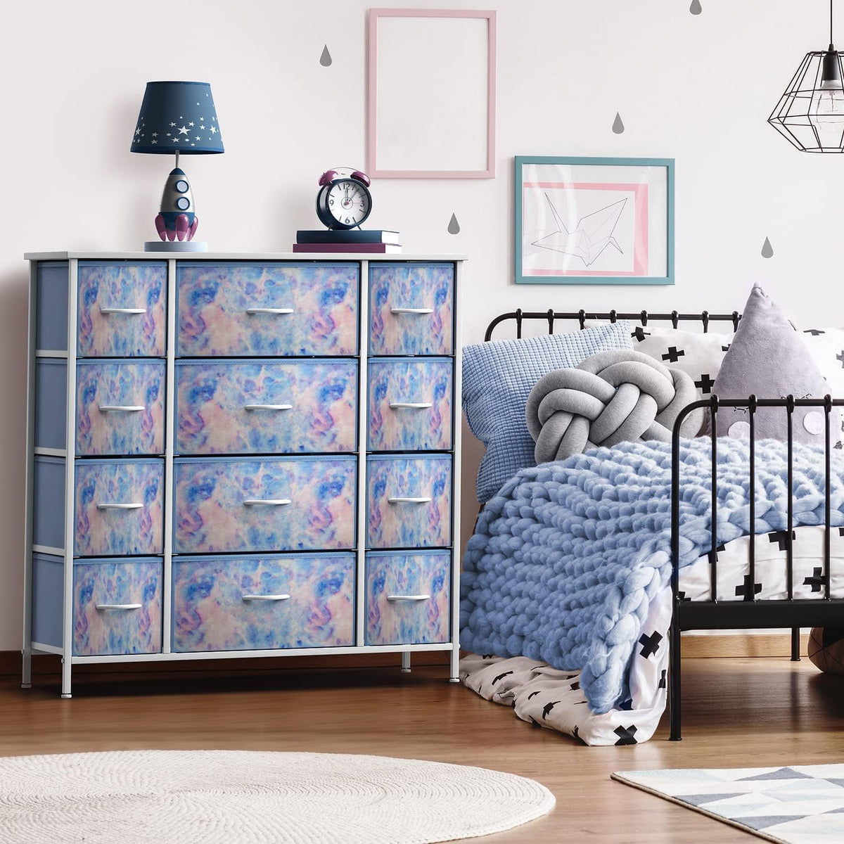 Kids Dresser, Cube Storage for Bedroom (8 Drawer, Aqua)