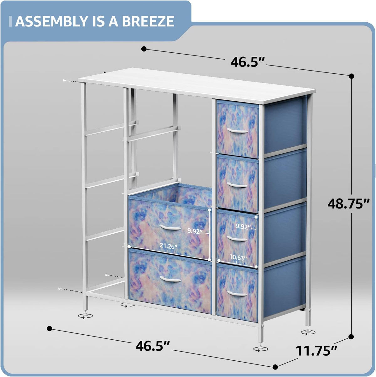 Kids Dresser, Cube Storage for Bedroom (8 Drawer, Aqua)