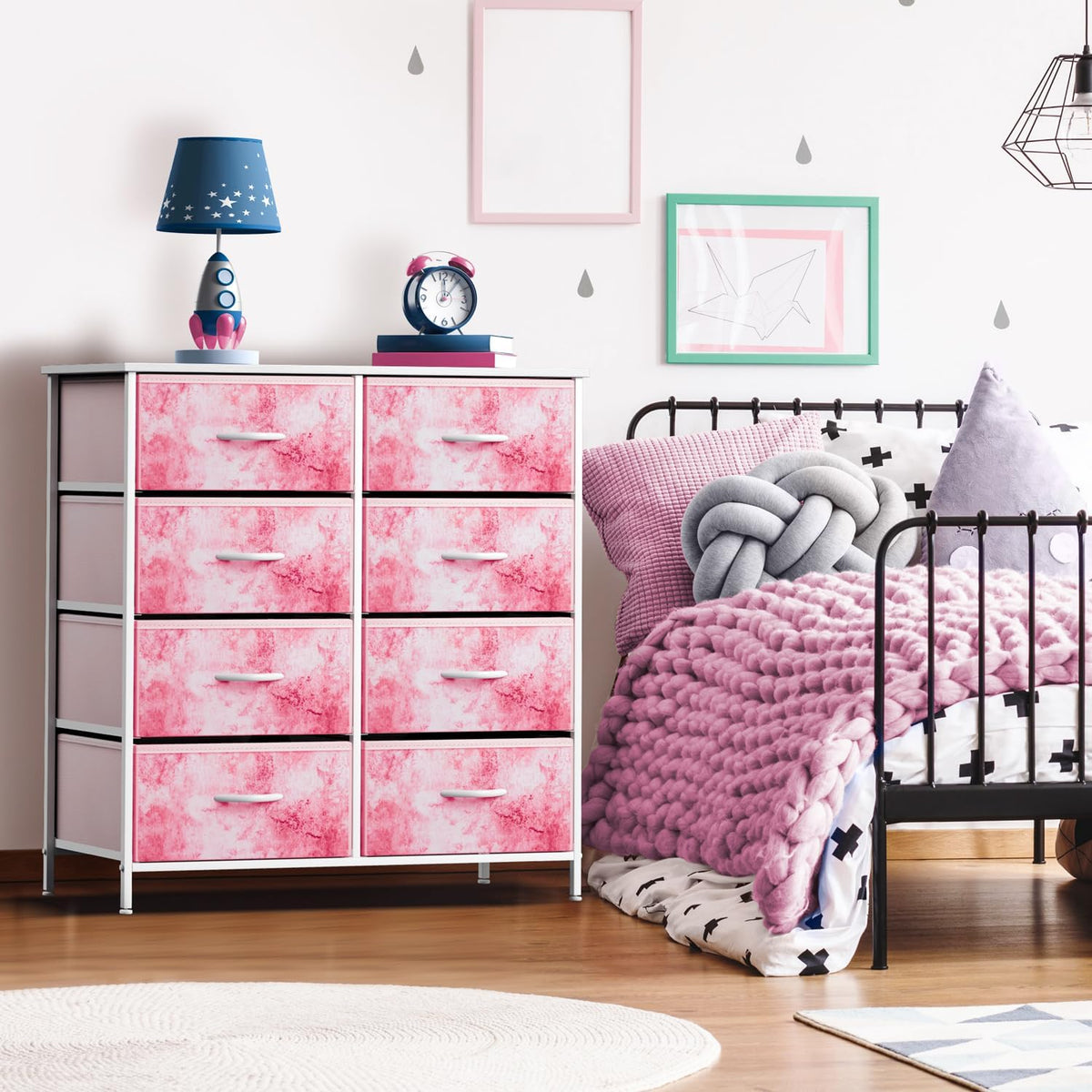Kids Dresser, Cube Storage for Bedroom (8 Drawer, Aqua)