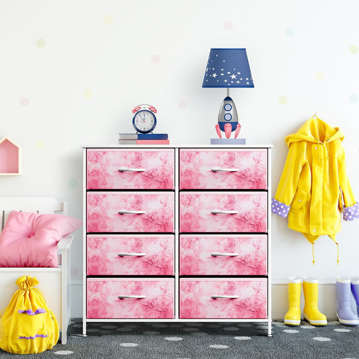 Kids Dresser, Cube Storage for Bedroom (8 Drawer, Aqua)