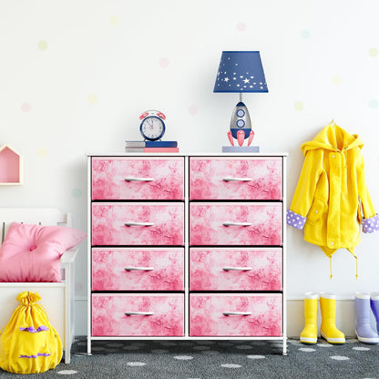 Kids Dresser, Cube Storage for Bedroom (8 Drawer, Aqua)