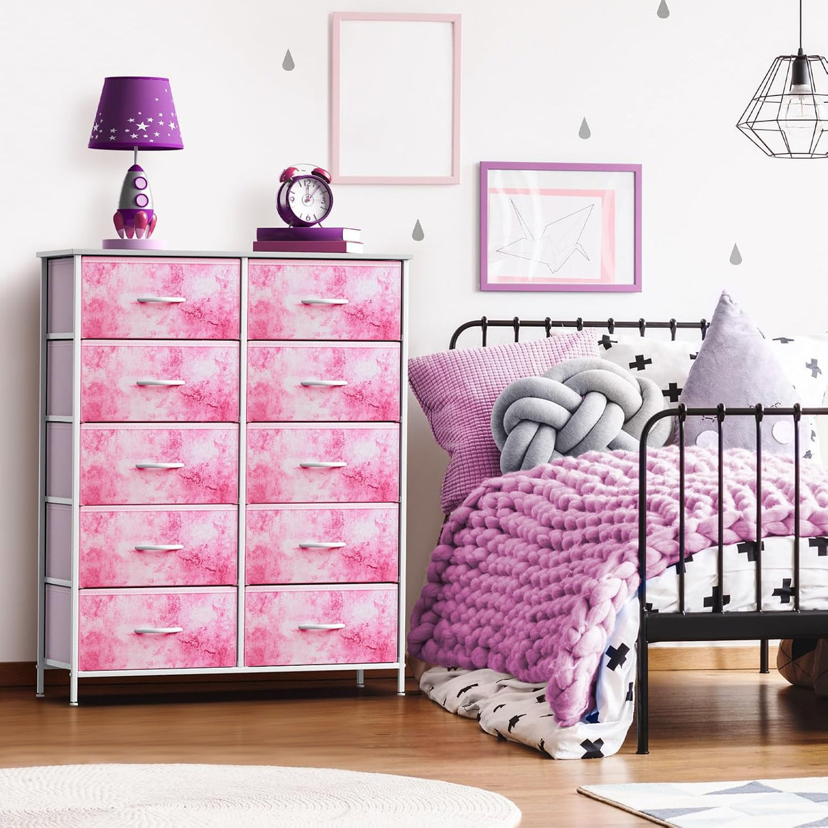 Kids Dresser, Cube Storage for Bedroom (8 Drawer, Aqua)