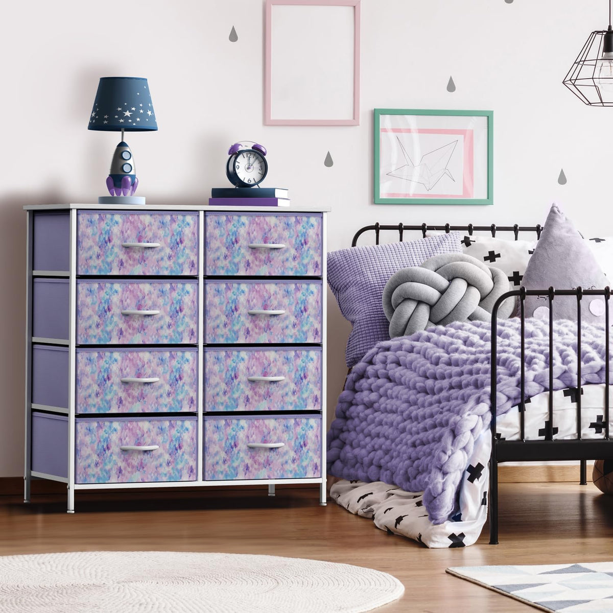 Kids Dresser, Cube Storage for Bedroom (8 Drawer, Aqua)