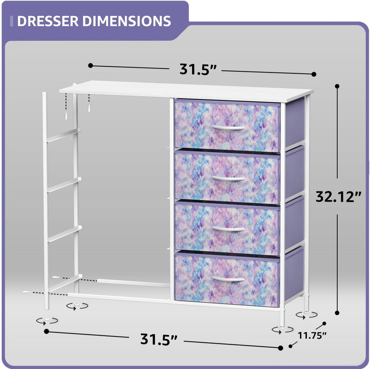Kids Dresser, Cube Storage for Bedroom (8 Drawer, Aqua)