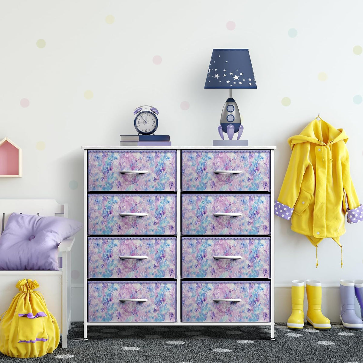 Kids Dresser, Cube Storage for Bedroom (8 Drawer, Aqua)
